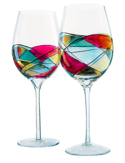 Romantic Windows Wine Glasses Set