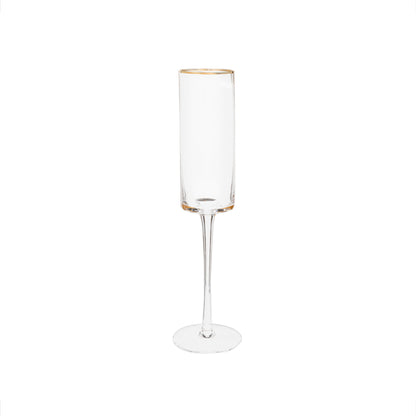 Gold-Rim Champagne Flutes Set - 8 oz by Creative Gifts