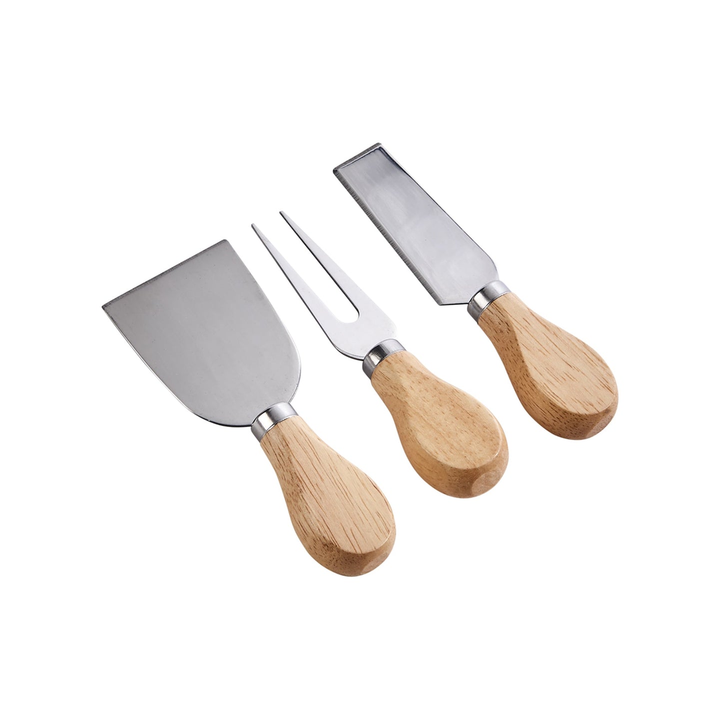 3-Piece Cheese Knife Set - Stainless Steel & Wood by Creative Gifts
