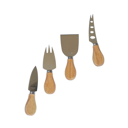 4-Piece Cheese Serving Set with Wooden Handles by Creative Gifts