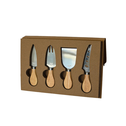 4-Piece Cheese Serving Set with Wooden Handles by Creative Gifts