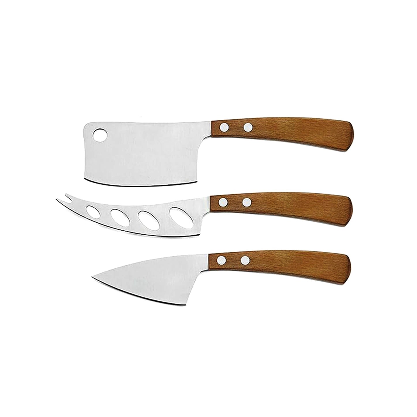 3-Piece Cheese Knife Set with Wooden Handles by Creative Gifts