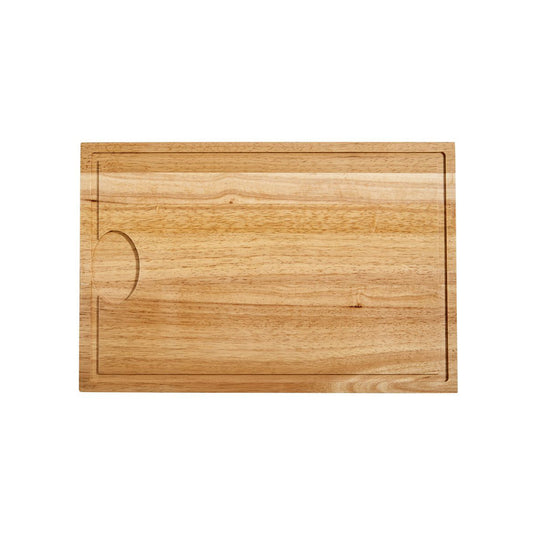 Rubberwood Cutting Board with Well - 18" x 12" by Creative Gifts