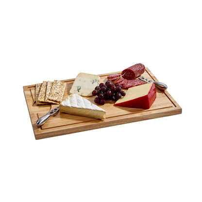 Rubberwood Cutting Board with Well - 18" x 12" by Creative Gifts