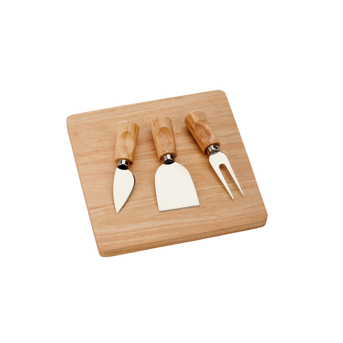 Rubberwood Cheese Cutting Board Set with 3 Tools by Creative Gifts