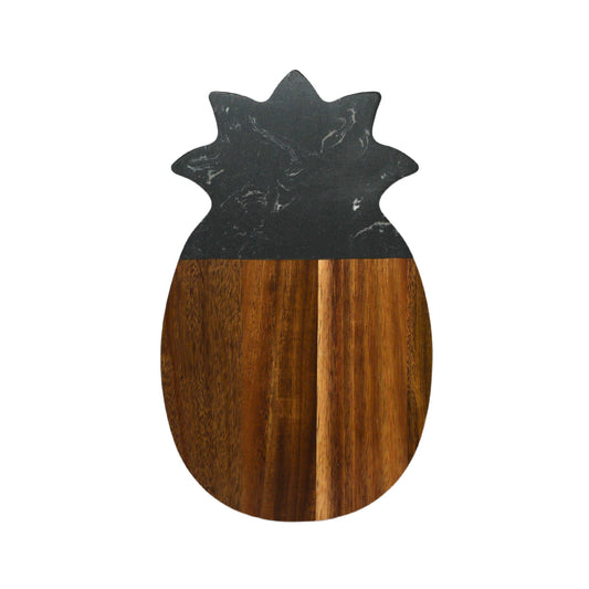 Black Marble and Acacia Wood Pineapple Board by Creative Gifts