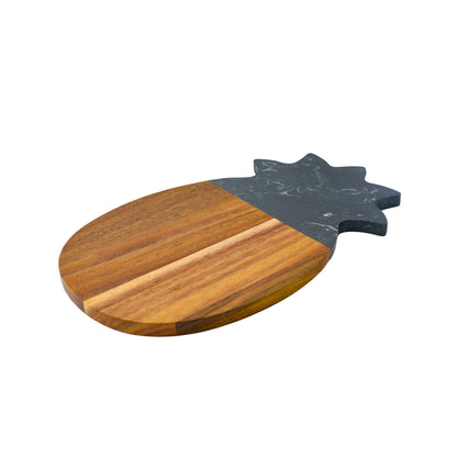 Black Marble and Acacia Wood Pineapple Board by Creative Gifts