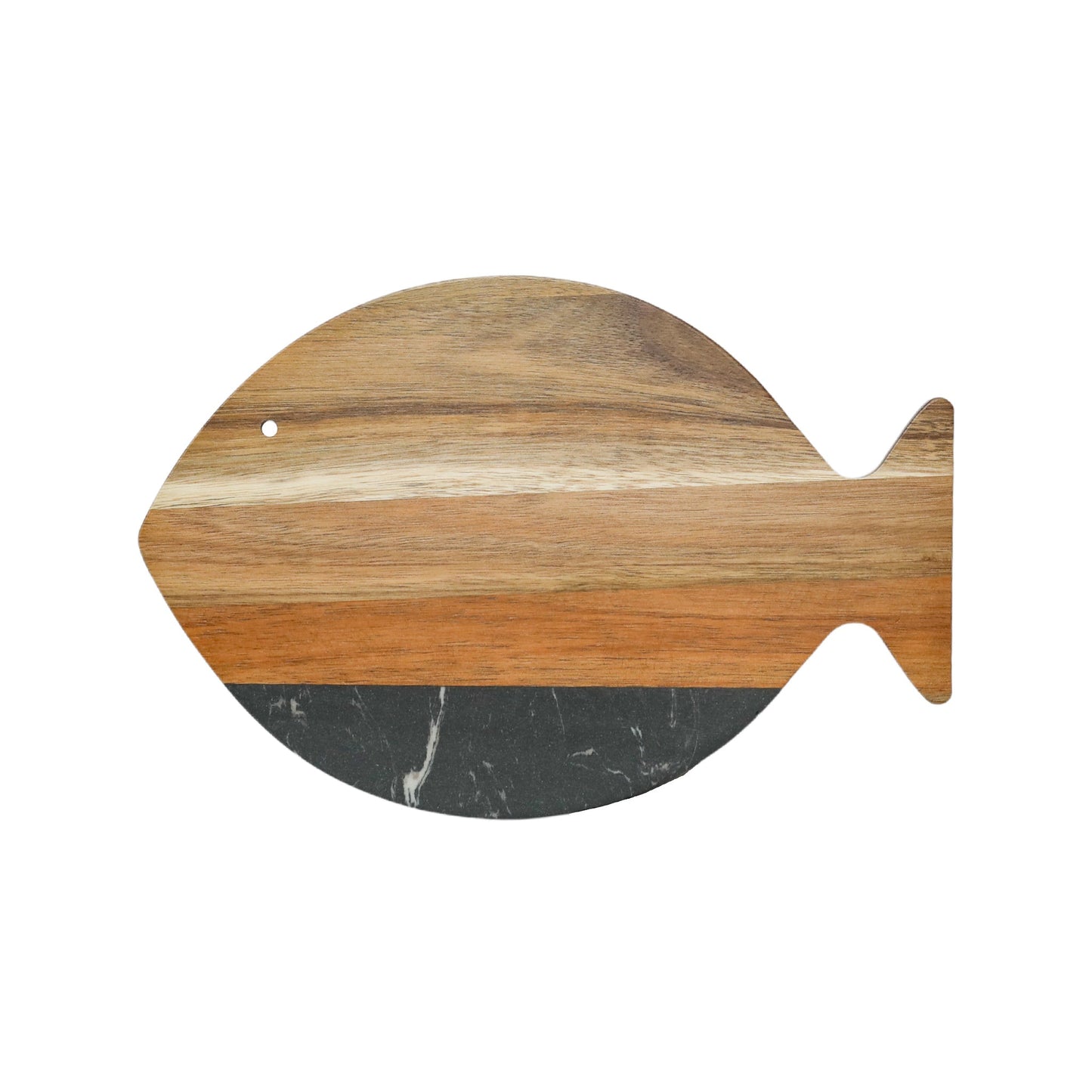 Black Marble and Acacia Wood Fish Board by Creative Gifts
