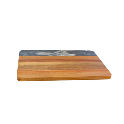 Black Marble and Acacia Wood Rectangle Board by Creative Gifts
