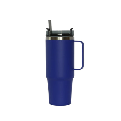 30 Oz Stainless Steel Tumbler with Handle & Straw -  Royal Blue by Creative Gifts