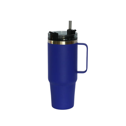 30 Oz Stainless Steel Tumbler with Handle & Straw -  Royal Blue by Creative Gifts