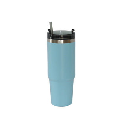 30 Oz Stainless Steel Tumbler with Straw - Light Blue by Creative Gifts