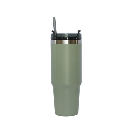 30 Oz Stainless Steel Tumbler with Straw - Sage Green by Creative Gifts