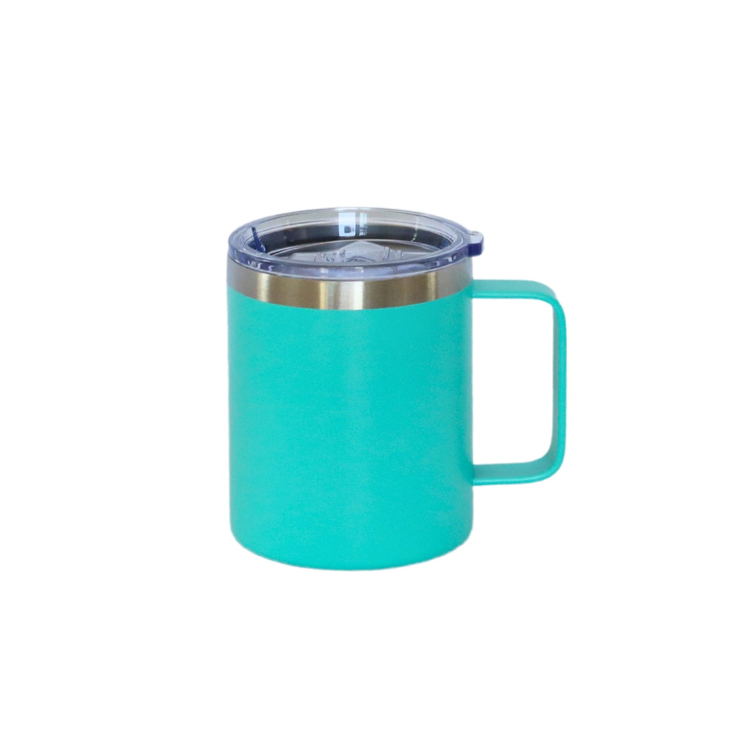 12 Oz Stainless Steel Travel Mug with Handle - Aqua by Creative Gifts