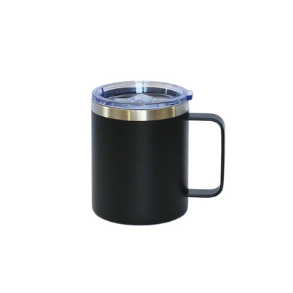 12 Oz Stainless Steel Travel Mug with Handle - Black by Creative Gifts