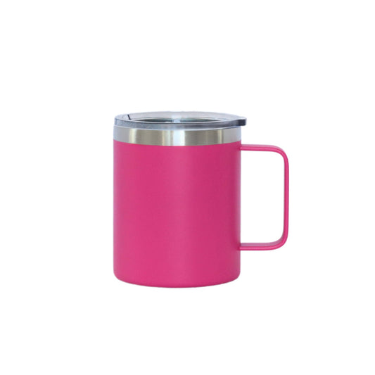 12 Oz Stainless Steel Travel Mug with Handle - Hot Pink by Creative Gifts