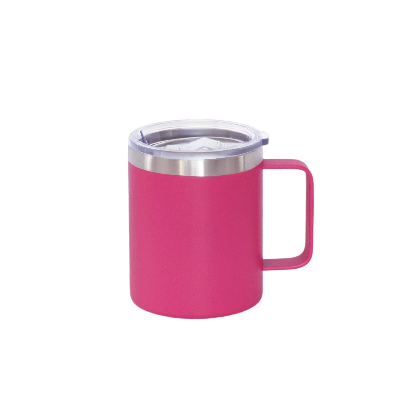 12 Oz Stainless Steel Travel Mug with Handle - Hot Pink by Creative Gifts