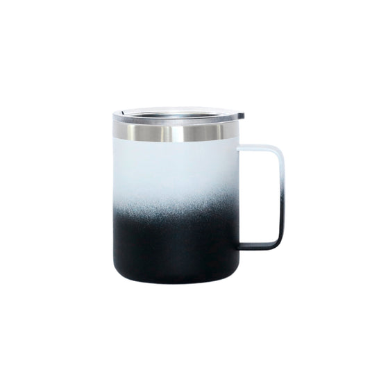 12 Oz Stainless Steel Travel Mug with Handle - White & Black by Creative Gifts