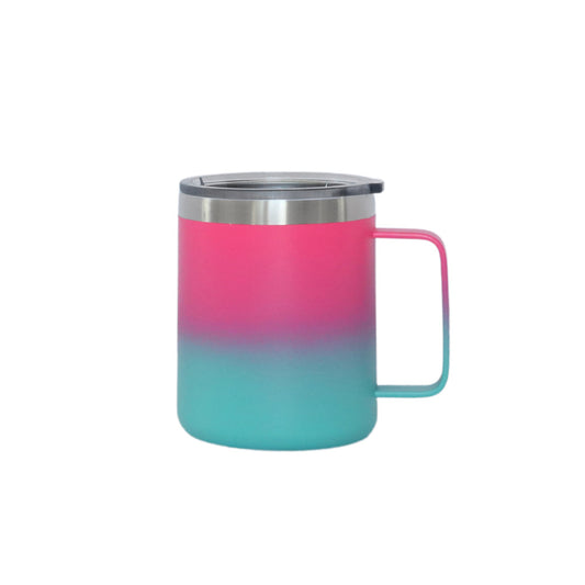 12 Oz Stainless Steel Travel Mug with Handle - Hot Pink & Blue by Creative Gifts