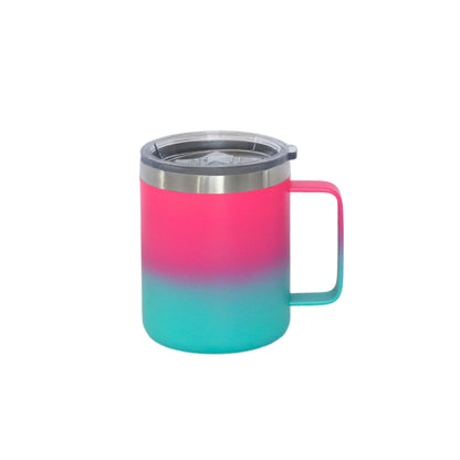 12 Oz Stainless Steel Travel Mug with Handle - Hot Pink & Blue by Creative Gifts