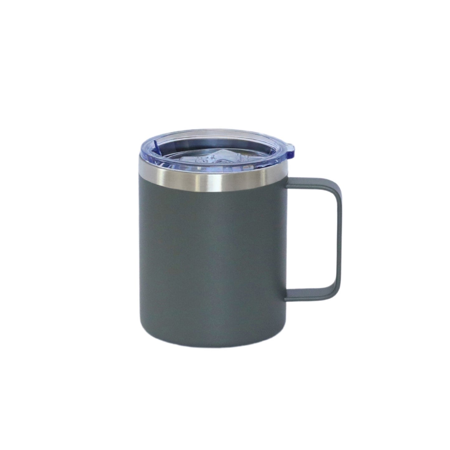 12 Oz Stainless Steel Travel Mug with Handle - Grey by Creative Gifts