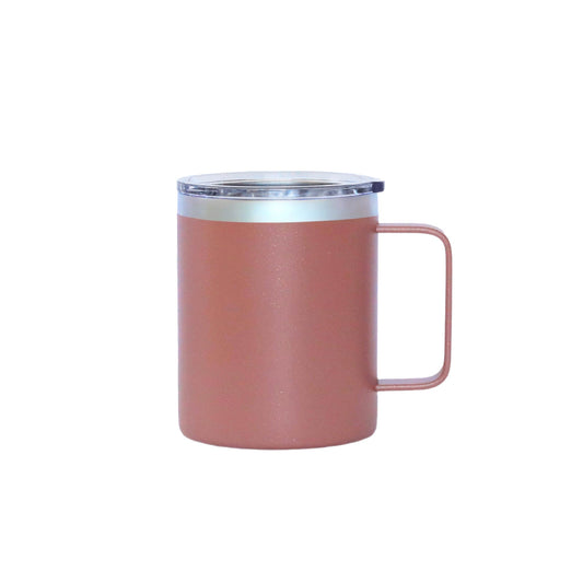 12 Oz Stainless Steel Travel Mug with Handle - Dusty Rose by Creative Gifts