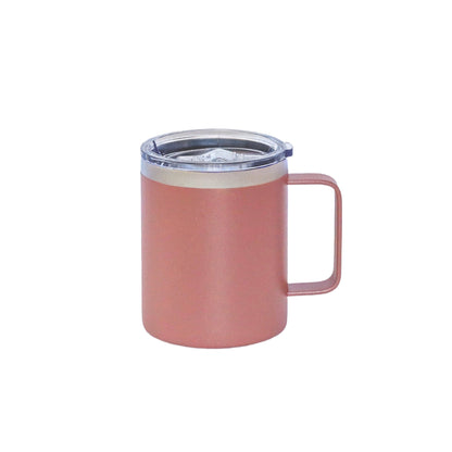 12 Oz Stainless Steel Travel Mug with Handle - Dusty Rose by Creative Gifts