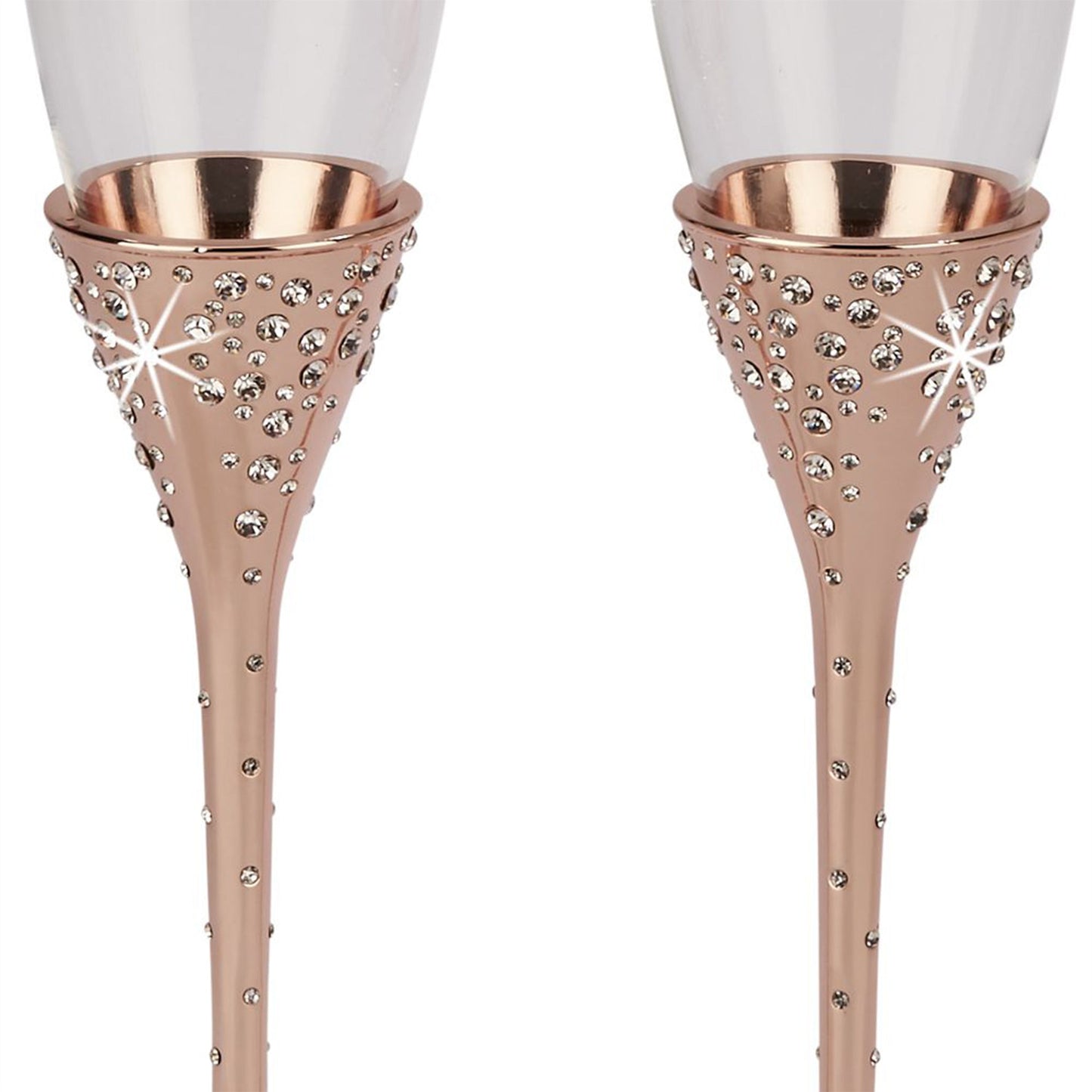 Galaxy Rose Gold Champagne Flutes Set by Creative Gifts