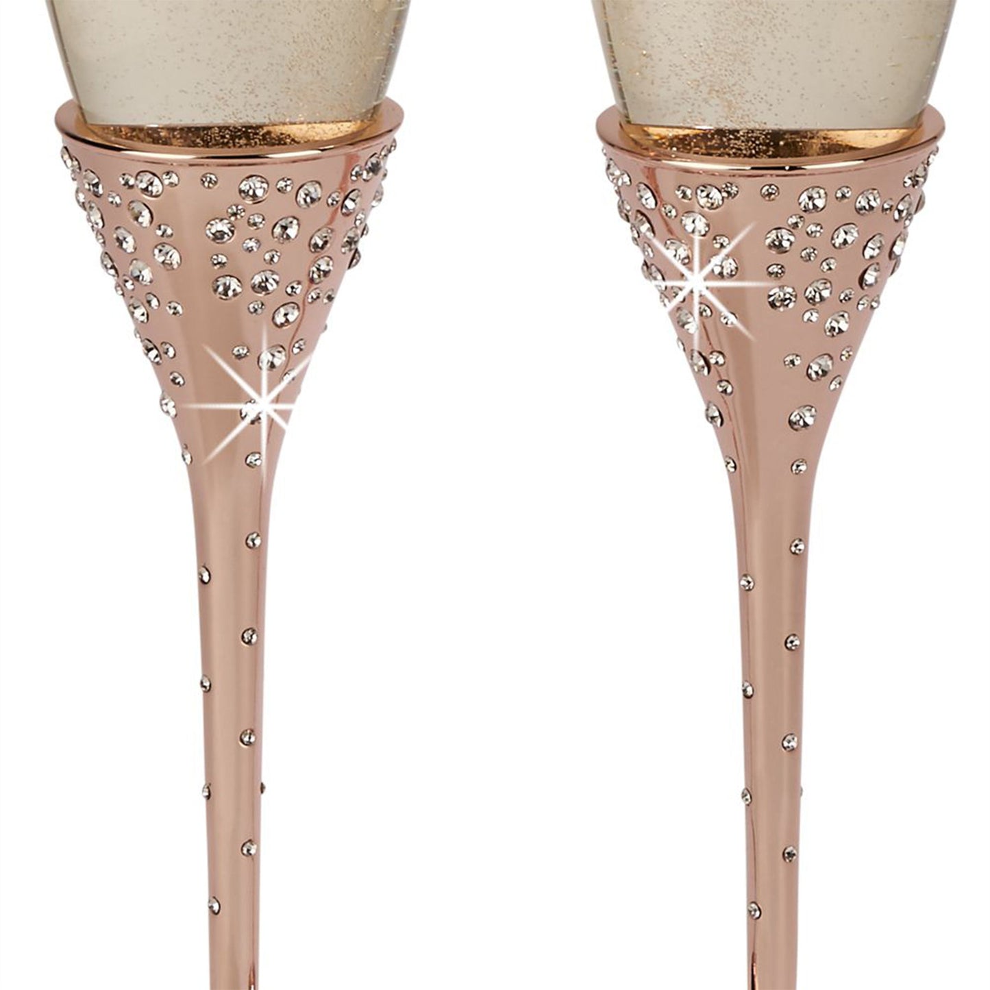 Galaxy Rose Gold Champagne Flutes Set by Creative Gifts