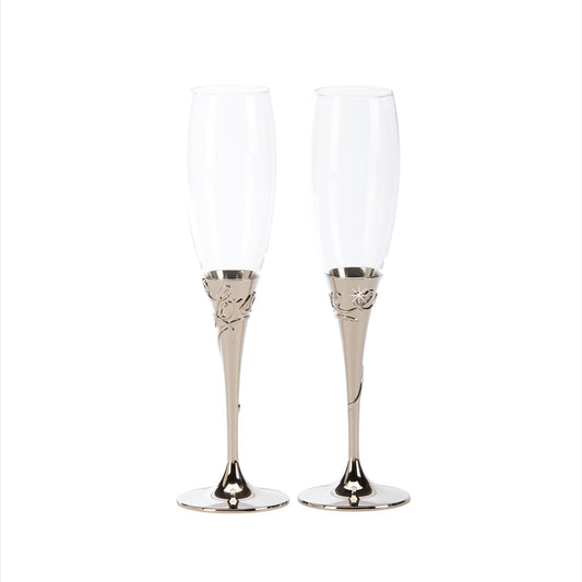 Love Toasting Champagne Flutes Set by Creative Gifts