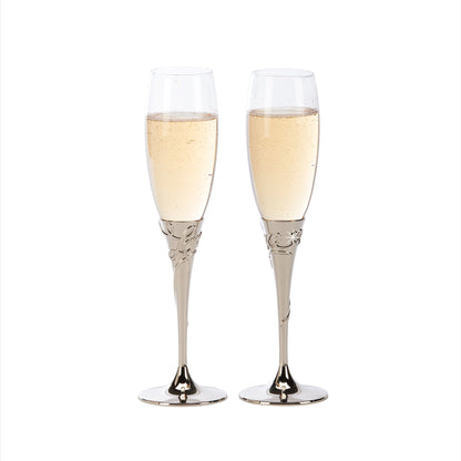 Love Toasting Champagne Flutes Set by Creative Gifts