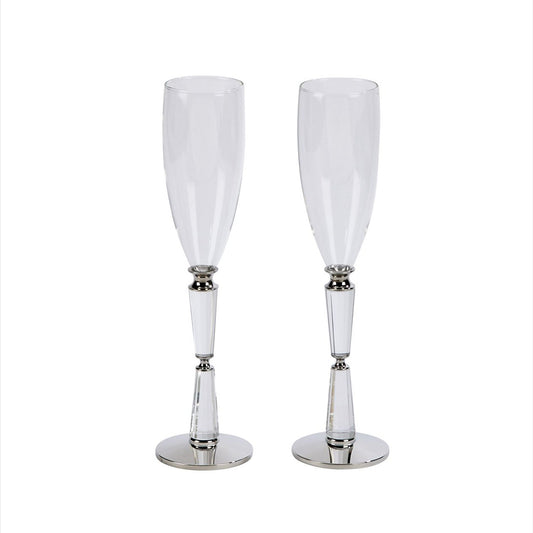 Facet Toasting Flutes Set by Creative Gifts