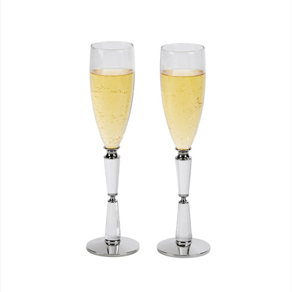 Facet Toasting Flutes Set by Creative Gifts