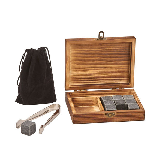 Wood Box Whiskey Stone Set by Creative Gifts