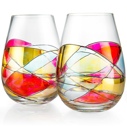 Hand Painted Stemless Extra Large Goblets