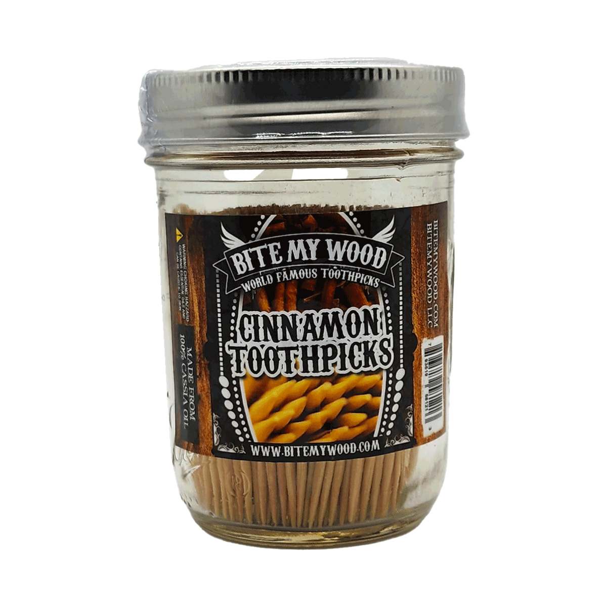 BiteMyWood 600 qty Flavored Birchwood Toothpicks in Decorative Glass Jar