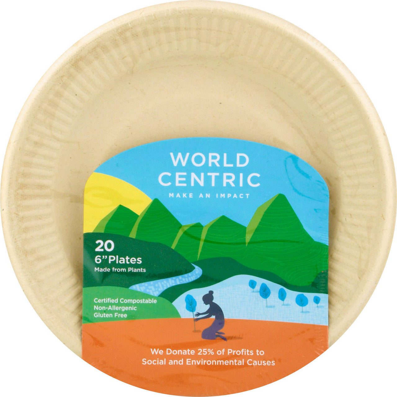 World Centric Ripple Edge Plate, 6 Inch, 12x20ct-1