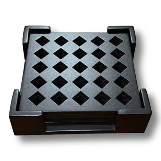 Wooden Coasters Set of 4 - Laser Cut Design With 1 US Flag Magnet-0