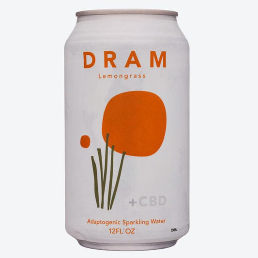 DRAM Apothecary - 'Lemongrass' Adaptogenic Sparkling Water +CBD (12OZ) by The Epicurean Trader