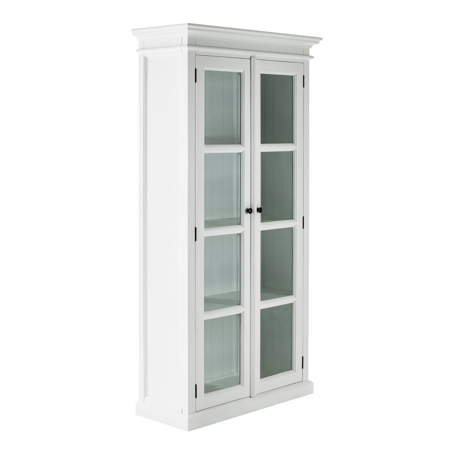 Classic White and Glass Double Door Storage Cabinet-1