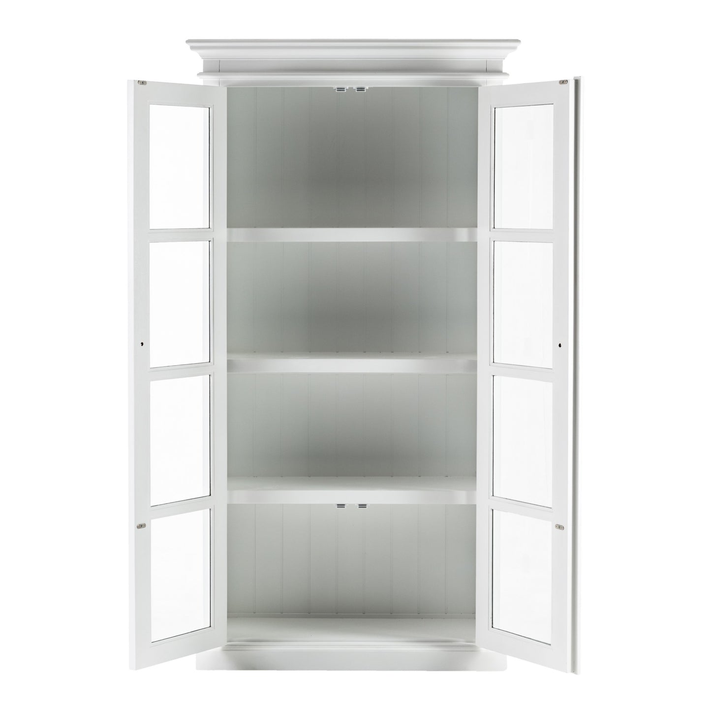 Classic White and Glass Double Door Storage Cabinet-2