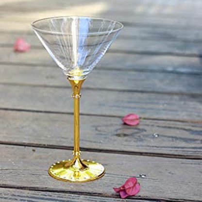 Rhinestone Studded Martini Glasses, Set of 2