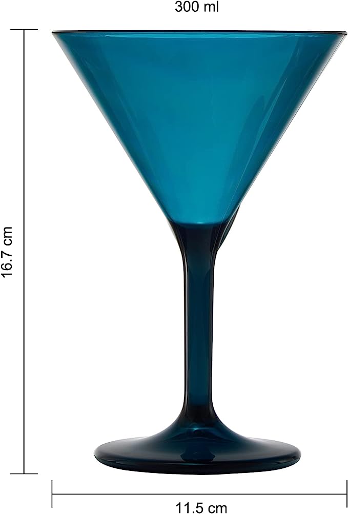 Unbreakable Pastel Color Acrylic Martini Glasses | Set of 6