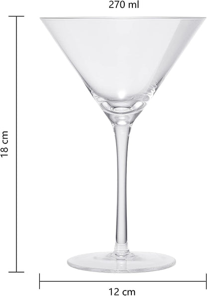 Crystal Martini Glass Set of 4 | 10oz