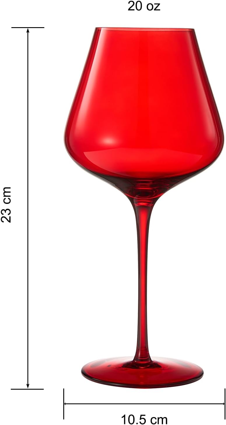 Holiday Red Crystal Wine Glass Set of 2