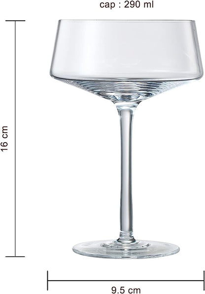 Martini Glass Set of 4 | 10oz | With Silver Spoon