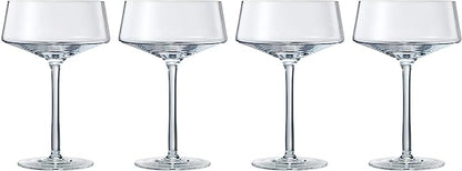 Martini Glass Set of 4 | 10oz | With Silver Spoon