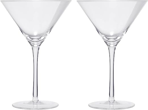 Crystal Martini Glass Set of 2 with Spoon