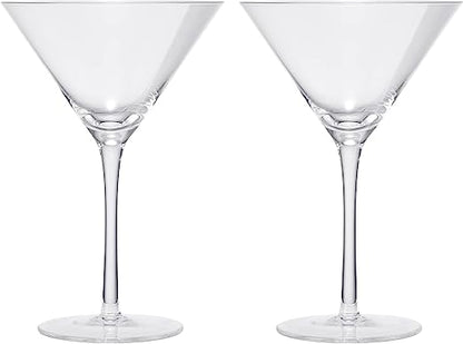 Crystal Martini Glass Set of 2 with Spoon