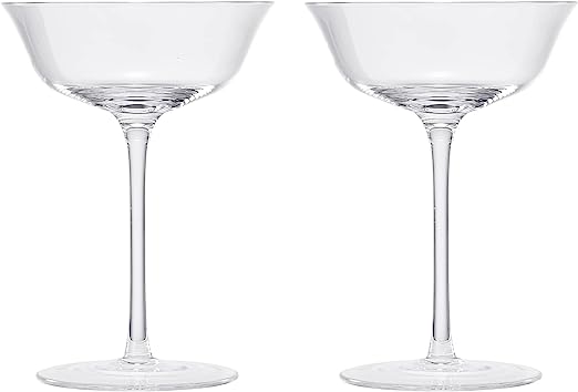 Vintage Crystal Coupe Glasses, Set of 2